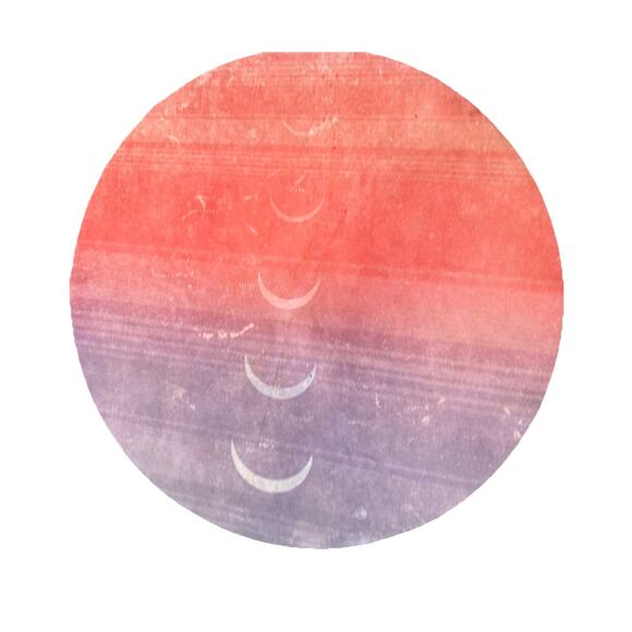 Manduka Round Large Circle Yoga Mat 6 Foot Moon Phases Ombré Pink & Purple eKO - Picture 5 of 11